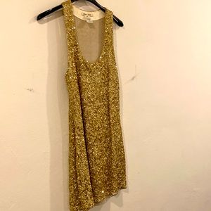 Alice + Olivia Gold Sequin Mini Dress